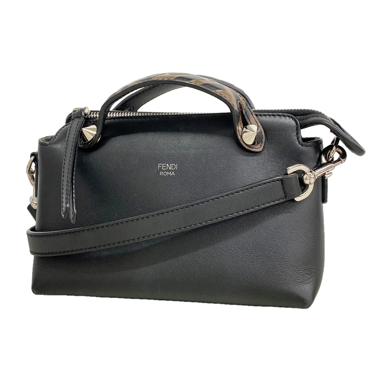 【6ka0174】フェンディ ハンドバッグ バイザウェイ レザー ブラック シルバー金具 2wayバッグ【中古】レディース