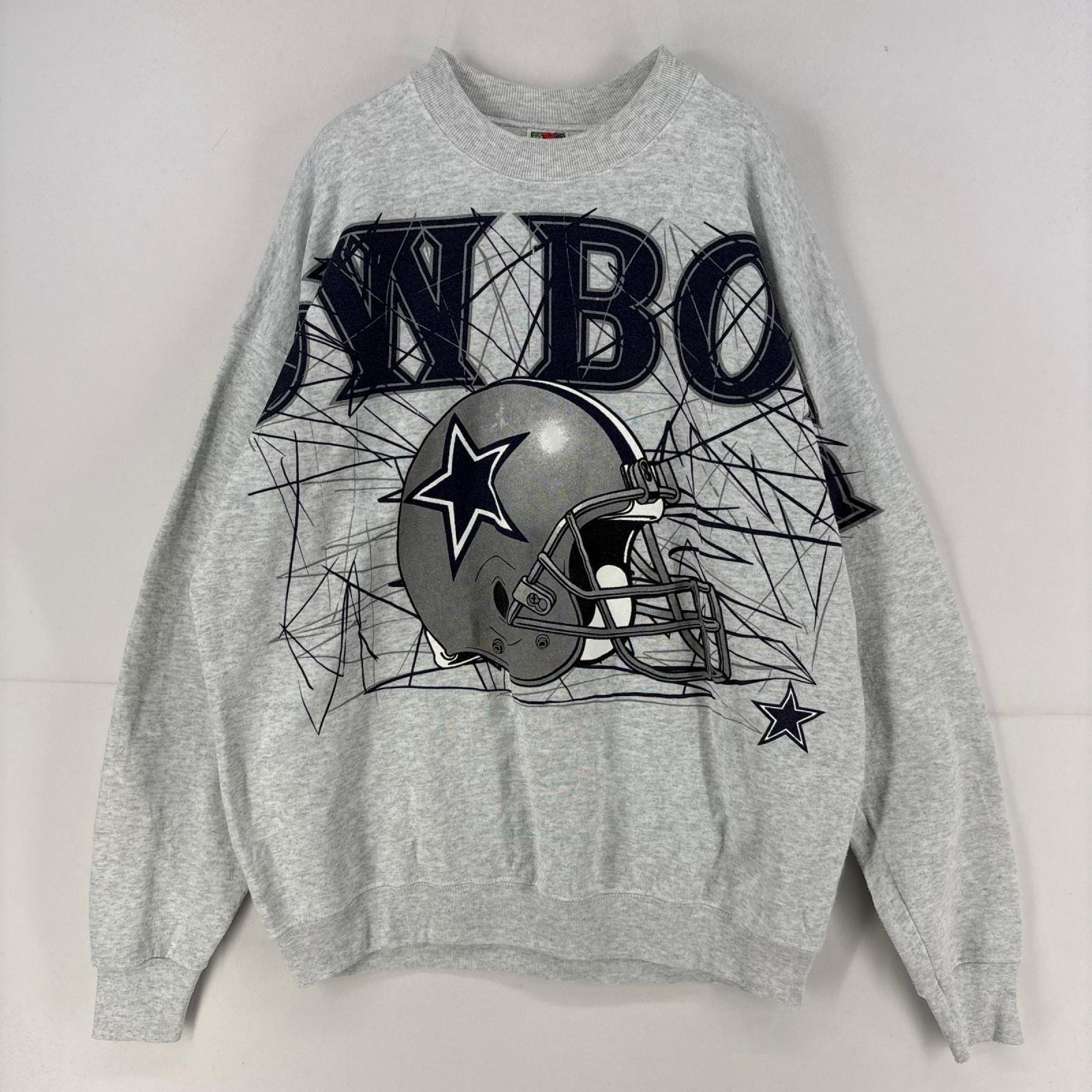 古着 フルーツオブザルーム FRUIT OF THE LOOM スウェット NFL カウボーイズ ロゴプリント クルーネック トレーナー XL  グレー メンズ