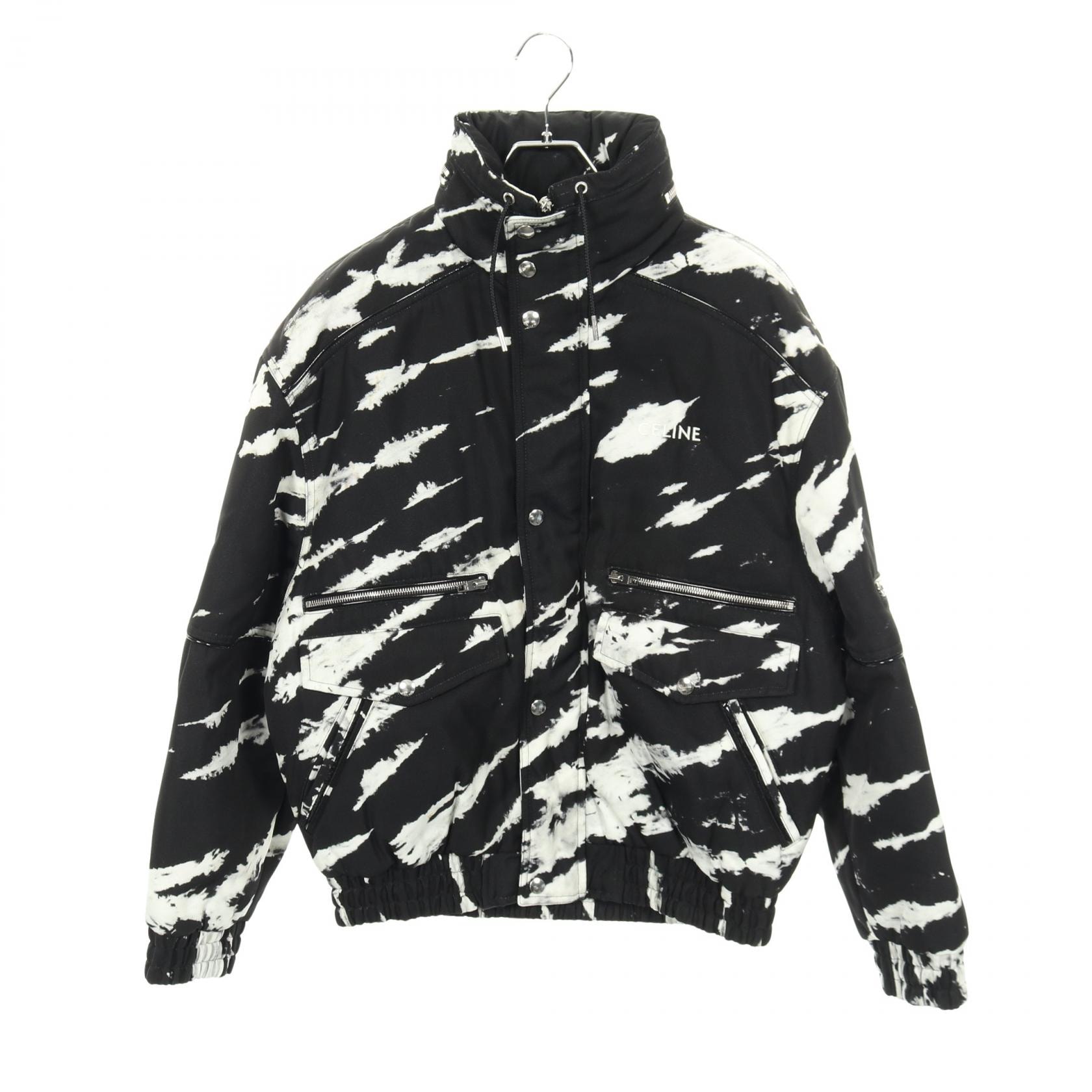 セリーヌ CELINE タイダイブルゾン 衣料品 アウター ナイロン メンズ ブラック系 / ホワイト系 【中古】