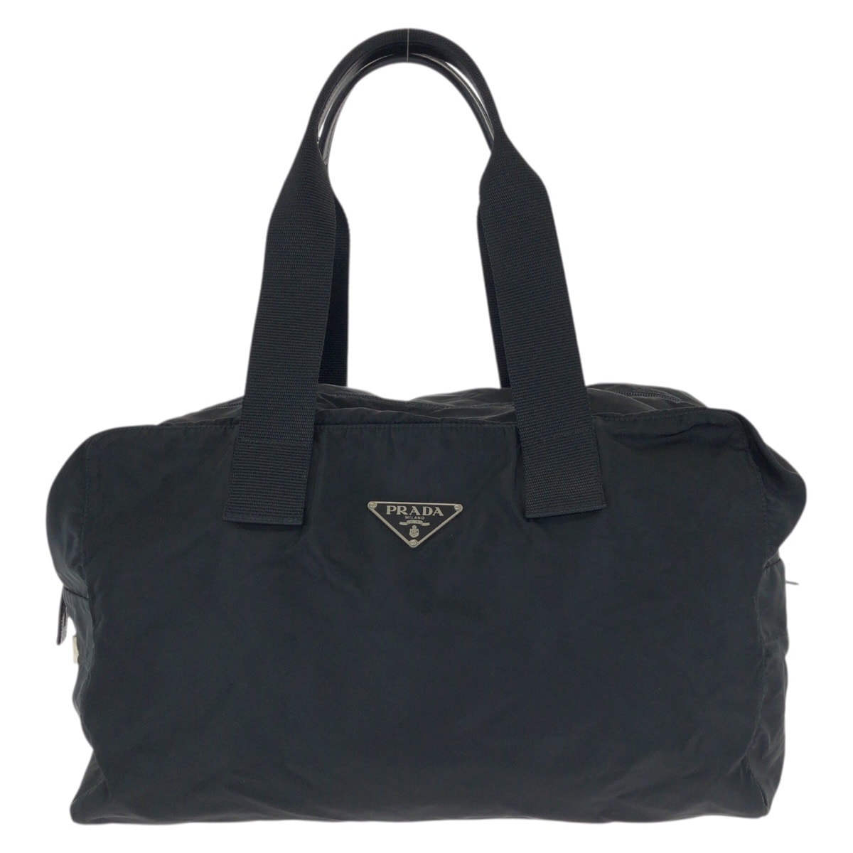 美品 PRADA プラダ テスート 三角ロゴプレート ブラック 黒 シルバー金具 ナイロン ボストンバッグ トラベルバッグ 男女兼用 603347 【中古】