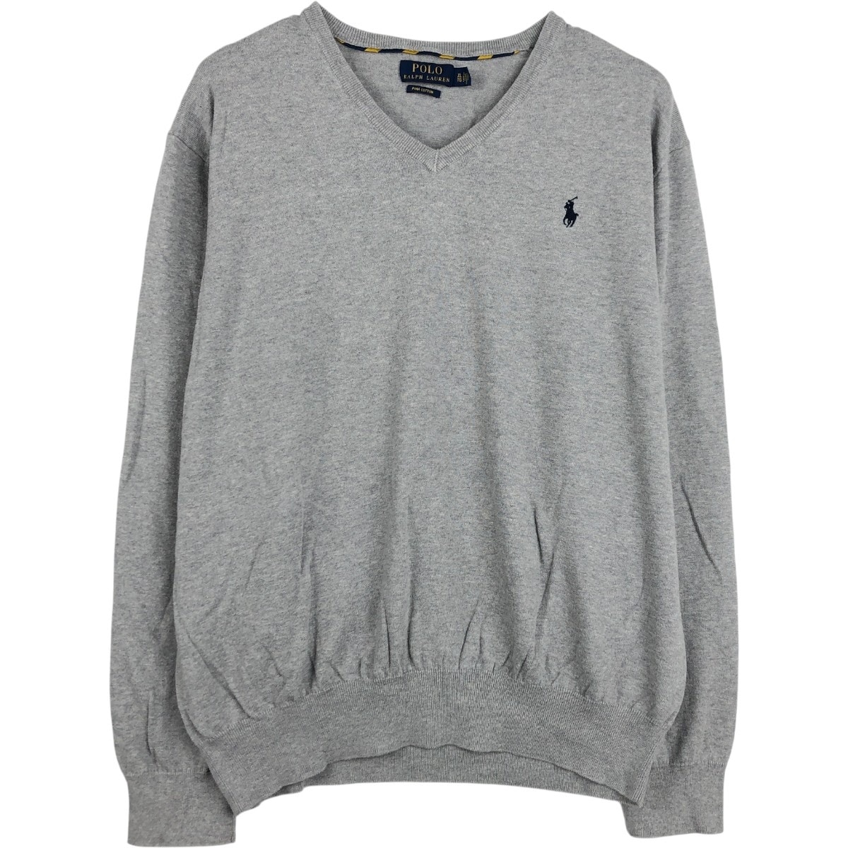 古着 ラルフローレン Ralph Lauren POLO RALPH LAUREN Vネック ピマコットンニットセーター メンズXL相当/eaa678688