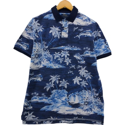 古着 ラルフローレン Ralph Lauren POLO RALPH LAUREN CLASSIC FIT 総柄 半袖 ポロシャツ メンズS相当 魚柄/eaa564368
