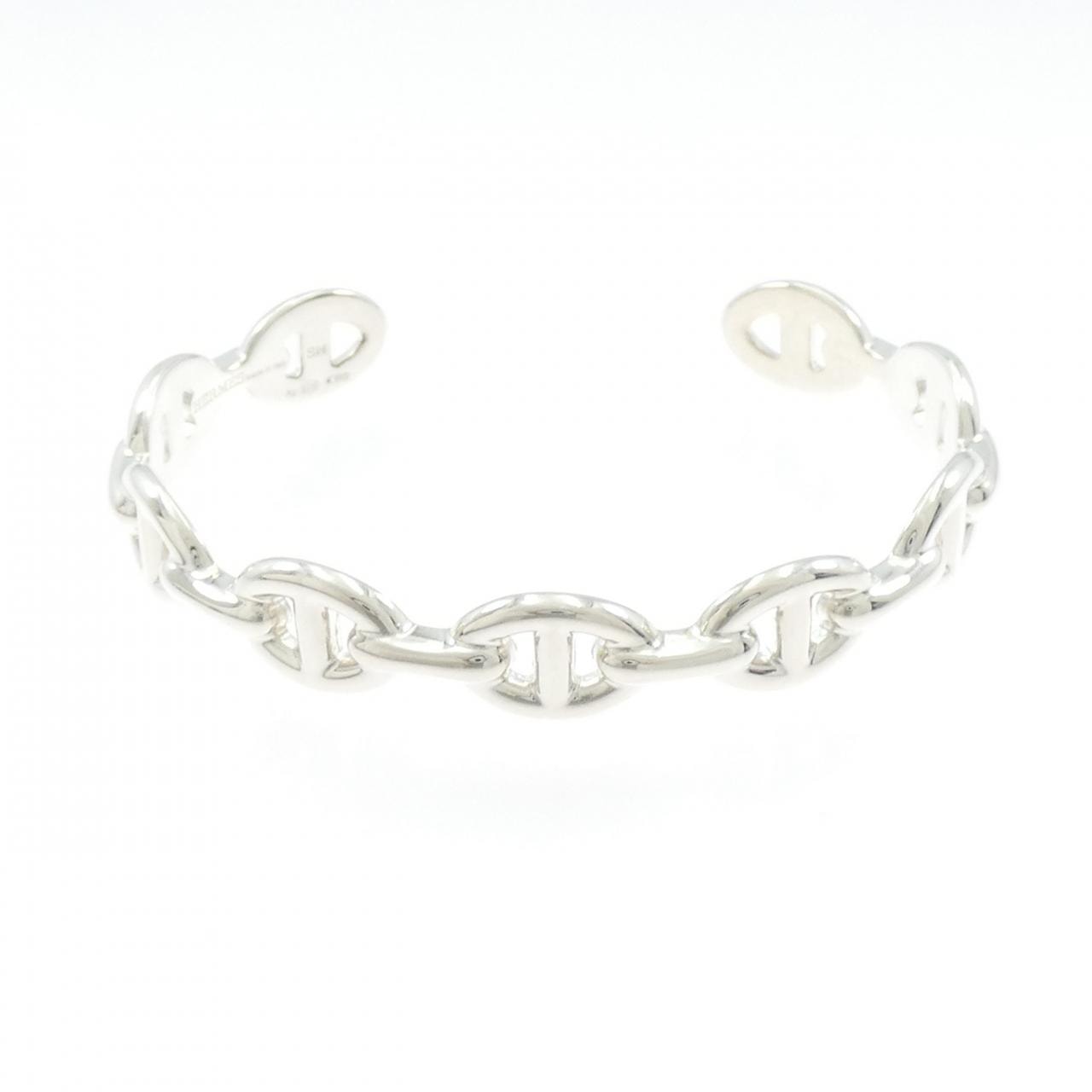 Hermes Chaine D'ancre Enchainee Bracelet Bangle "Silver"