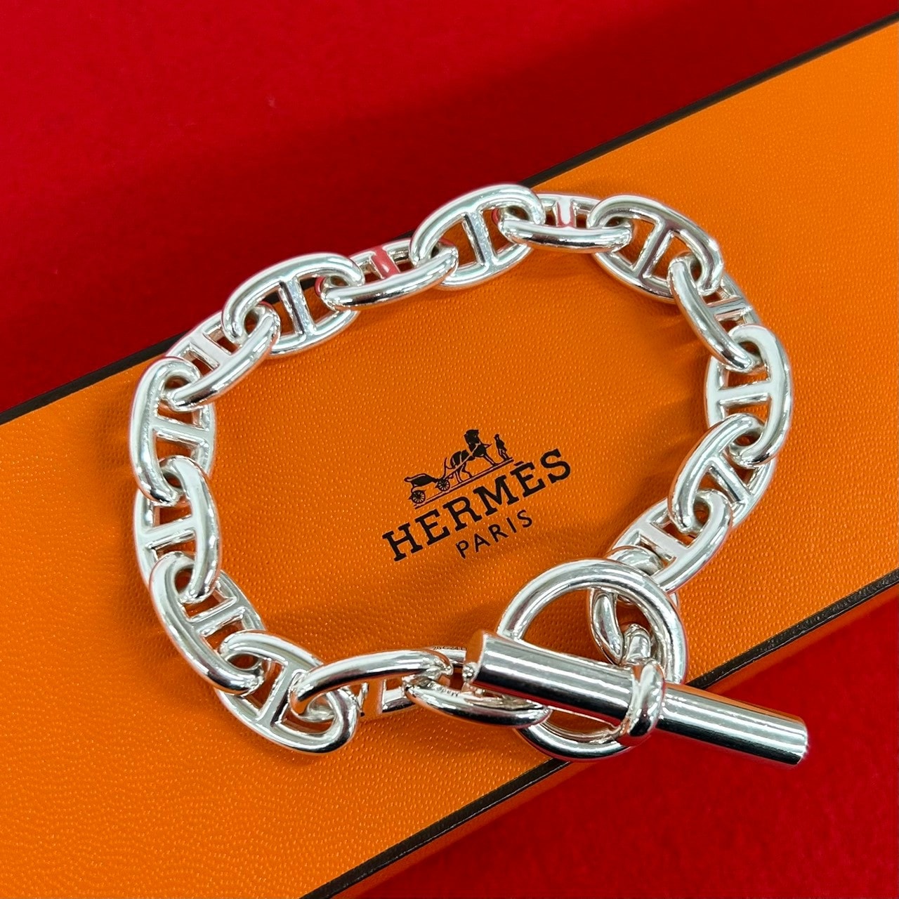 HERMES エルメス シェーヌダンクル MM 16コマ ブレスレット シルバー925 ブレスレット シルバー
 32323