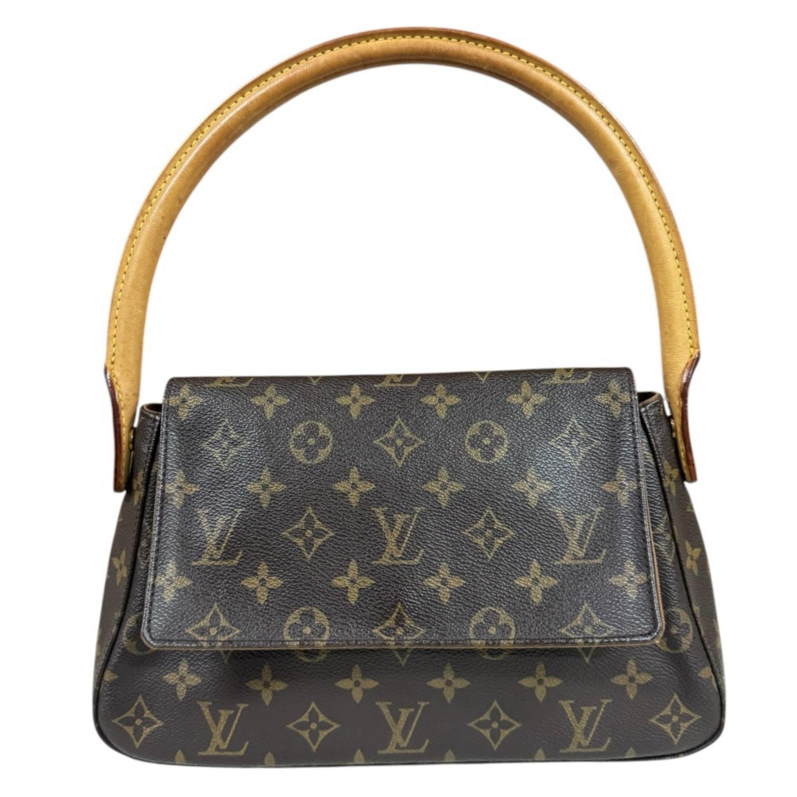 ルイヴィトン ミニルーピング モノグラム ハンドバッグ モノグラムキャンバス M51147 ブラウン レディース LOUIS VUITTON  中古