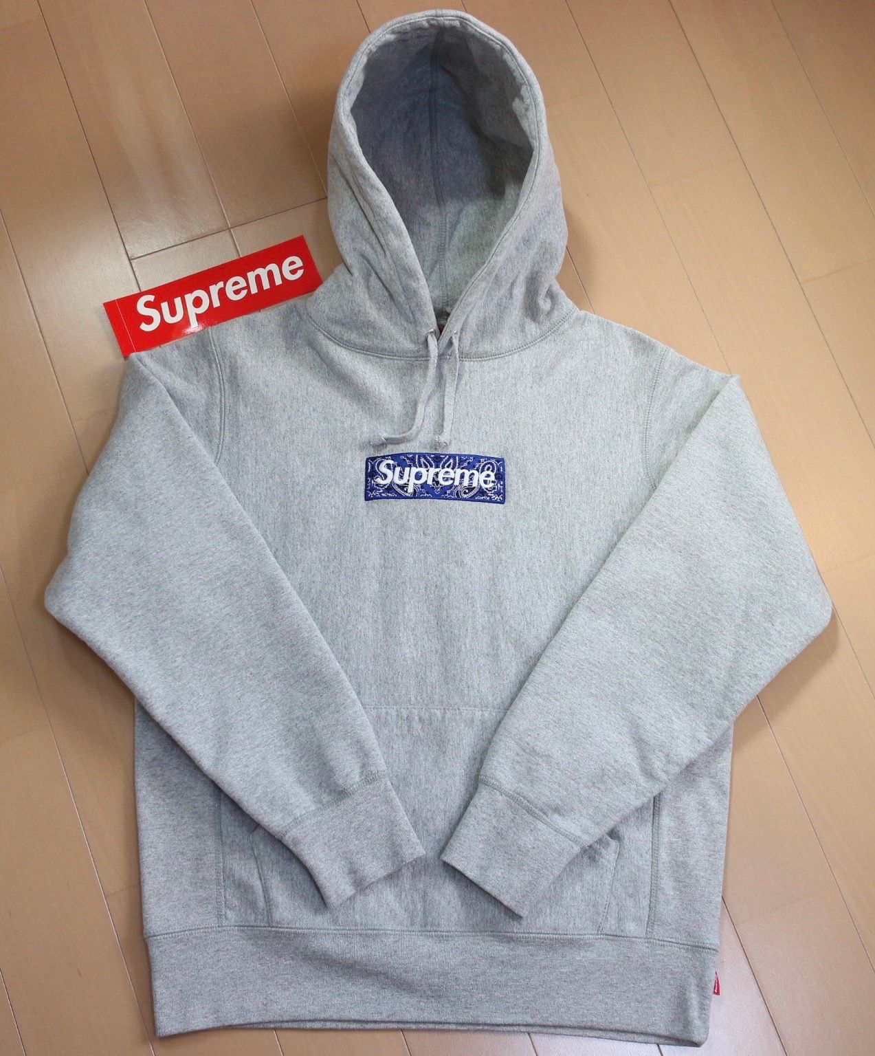 Supreme Bandana Box Logo Hooded Sweatshirt "Grey"