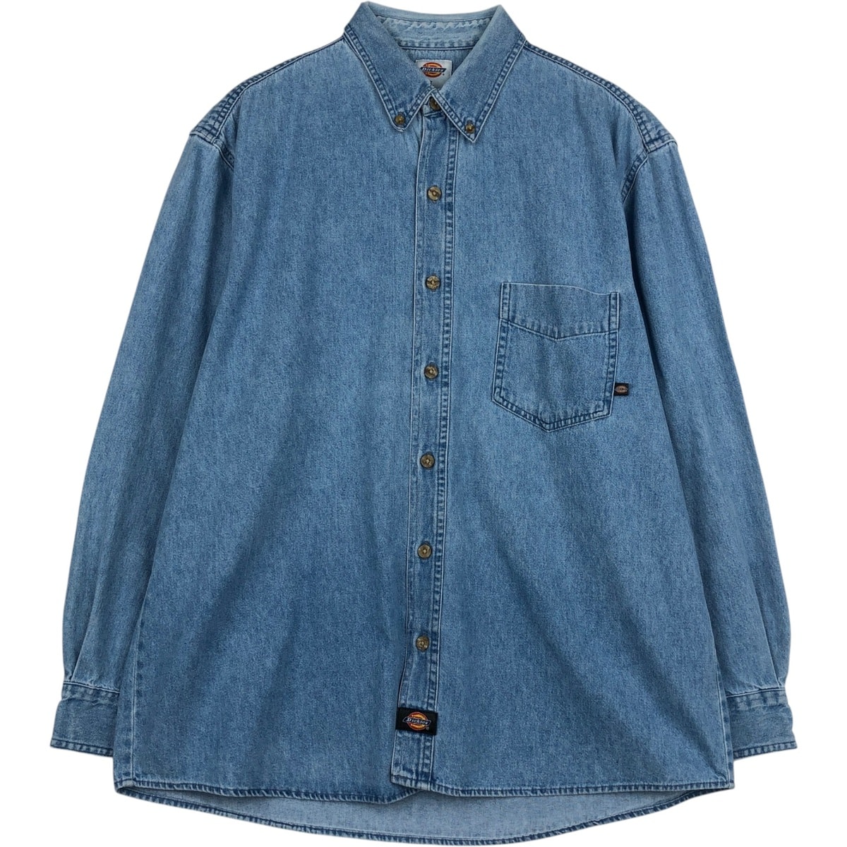 古着 ディッキーズ Dickies 長袖 ボタンダウンデニムシャツ メンズL相当/eaa646681