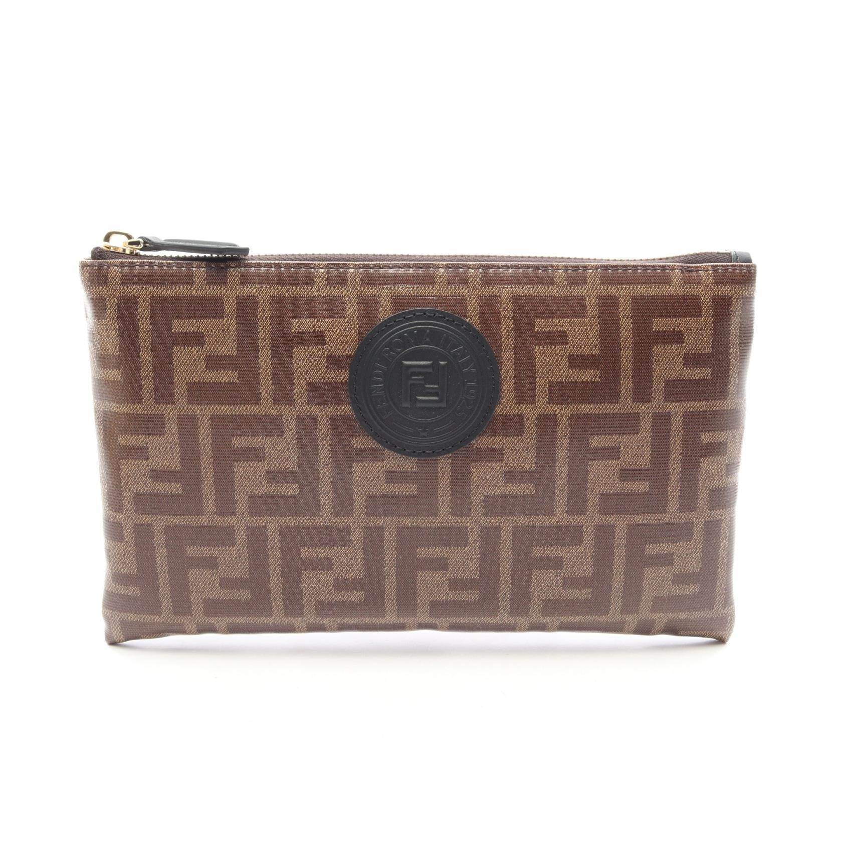 フェンディ FENDI FFロゴ ポーチ バッグ PVCコーティングキャンバス レディース ブラウン系 8N0148A5K4F14TU 【新品】
