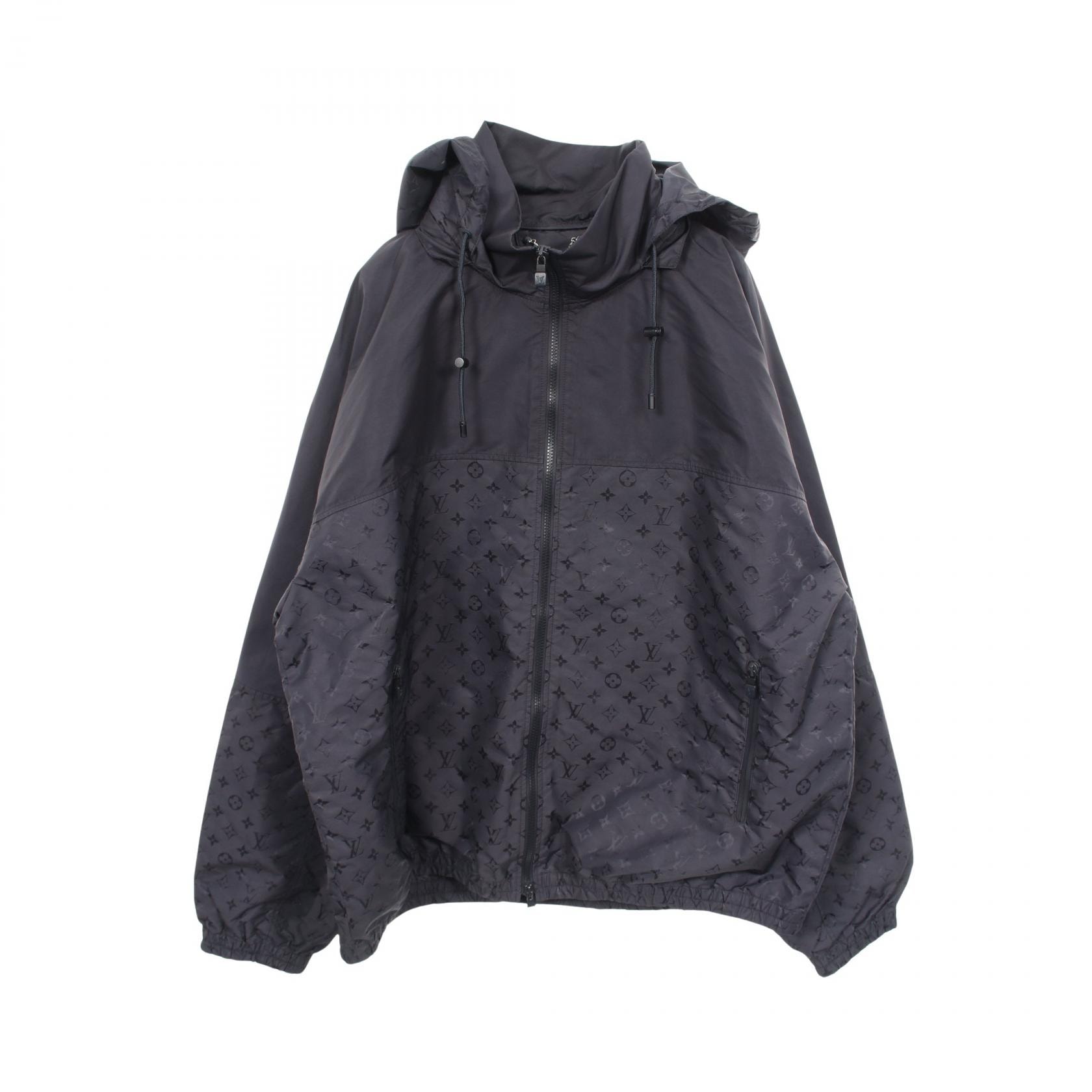 ルイ・ヴィトン LOUIS VUITTON シャドウモノグラム ウィンドブレーカー フード付き 衣料品 アウター ナイロン メンズ ネイビー系 HFB16WPZV 【中古】