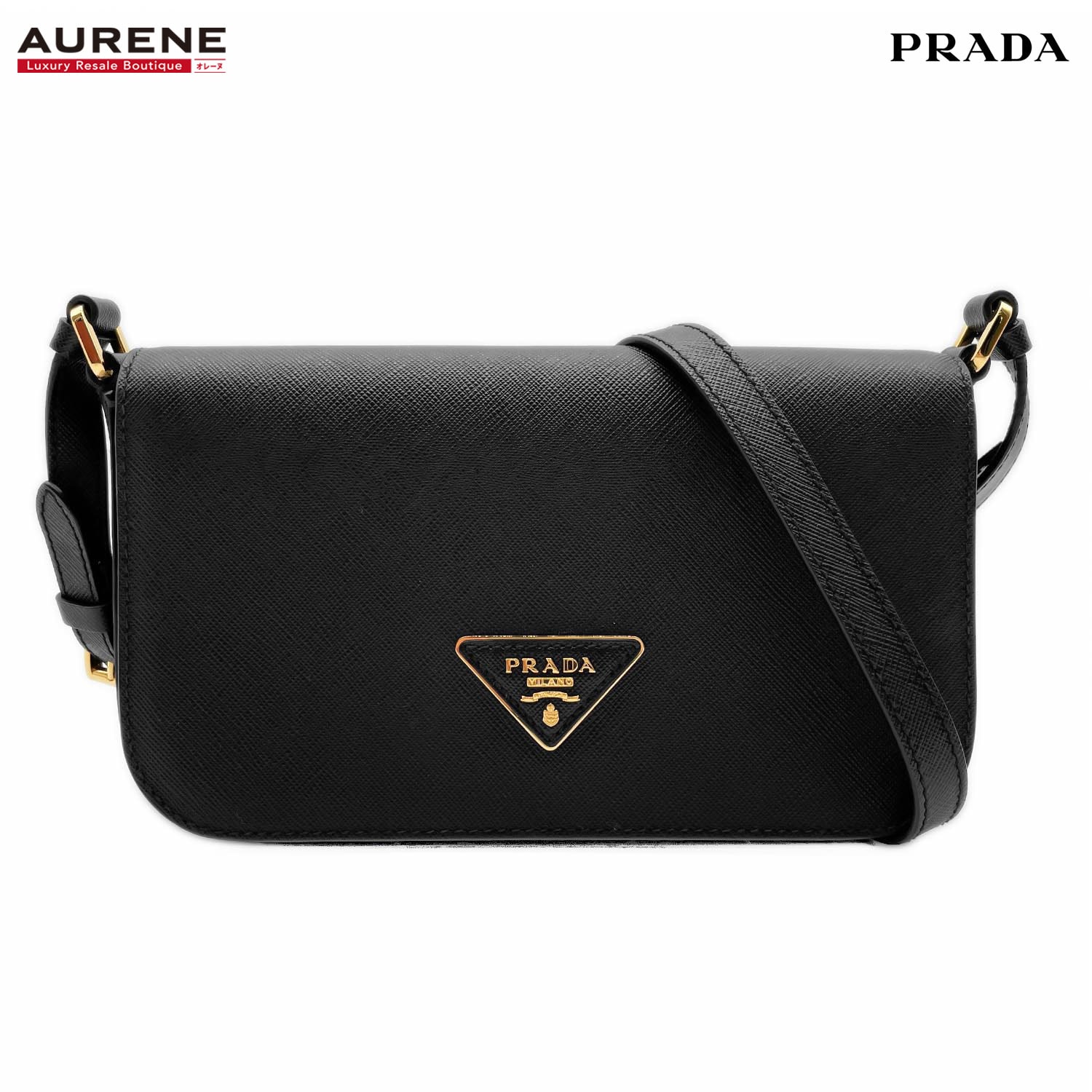 PRADA プラダ トライアングルロゴ 2WAY ショルダーバッグ
三角プレート RFID サフィアーノ 1BD325 レザー ブラック レディース
【中古】