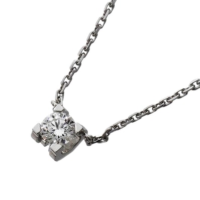 ★SALE【6jgb0119】カルティエ ネックレス Cドゥ 1PD K18WG ホワイトゴールド ダイヤモンド【中古】レディース