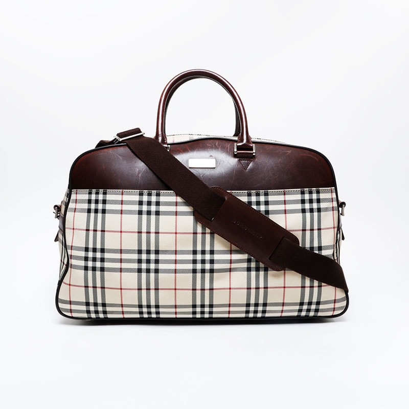 バーバリー BURBERRY ノバチェック キャンバス 2way ボストンバッグ【中古】