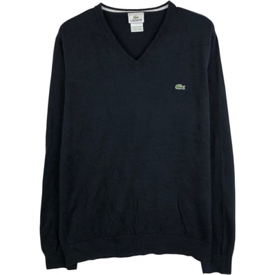 古着 ラコステ LACOSTE フランス企画 Vネック コットンニットセーター メンズM相当/eaa672492