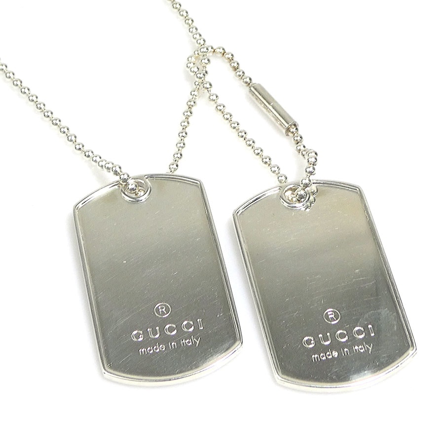 グッチ GUCCI ネックレス ドッグタグ シルバー925 シルバー レディース【中古】 e61069a