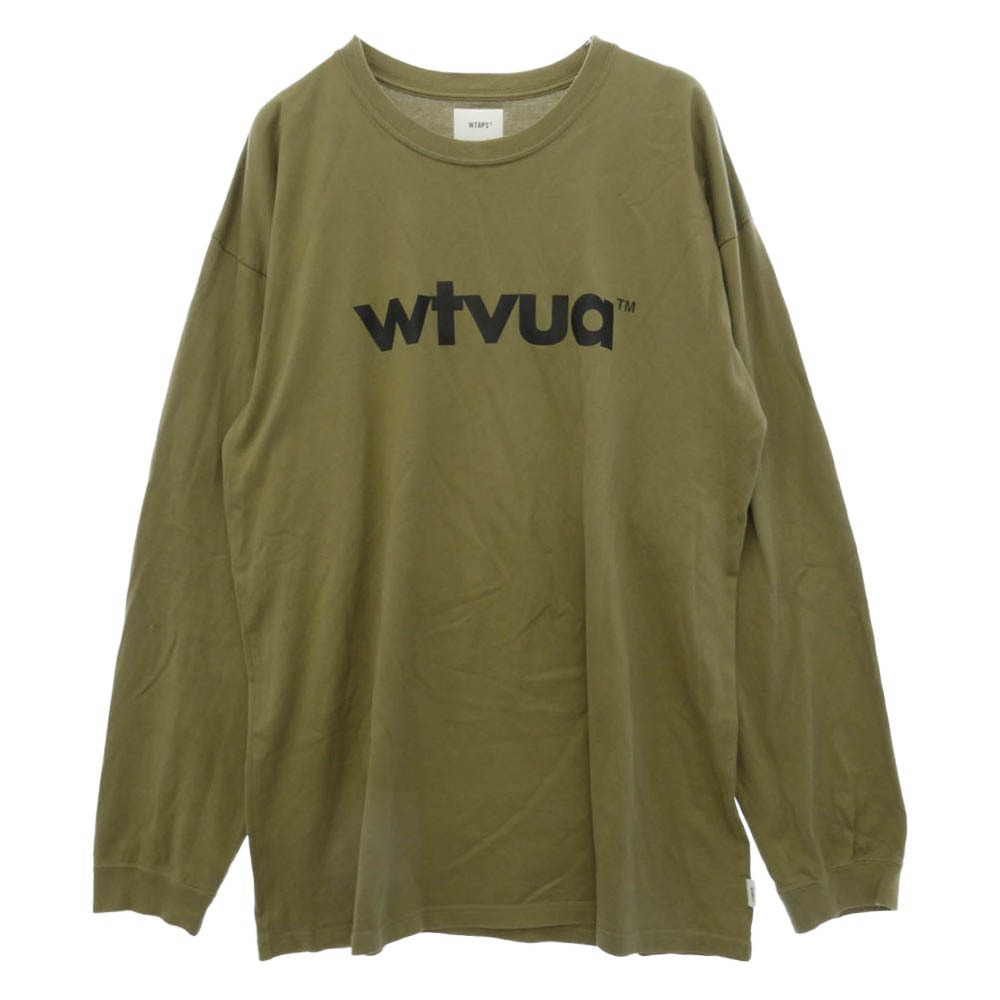 WTAPS ダブルタップス 21SS 211ATDT-LT01S WTVUA LS TEE プリント 長袖 Tシャツ カーキ系 04【中古】