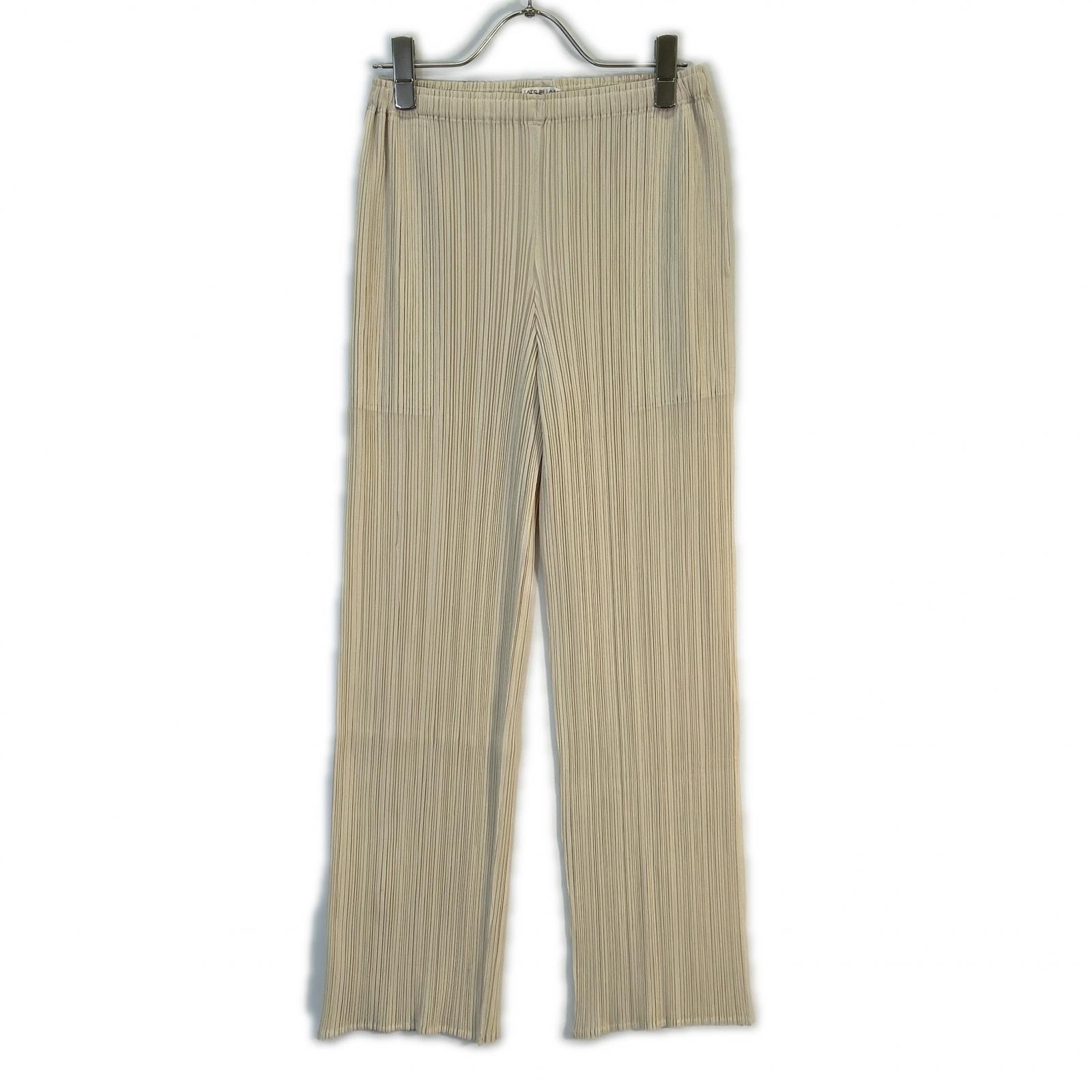 プリーツプリーズ PP53-JF413 アイボリー プリーツリラックスパンツ 1