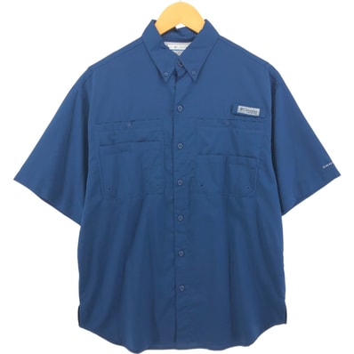 古着 コロンビア Columbia PFG OMNI-SHADE オムニシェイド ボタンダウン 半袖 フィッシングシャツ メンズS相当/eaa555833