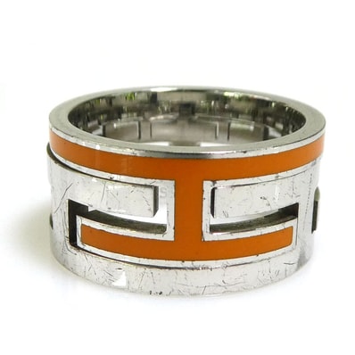 エルメス HERMES リング・指輪 ムーブアッシュ シルバー925 シルバー×オレンジ レディース 11号【中古】 h31075a