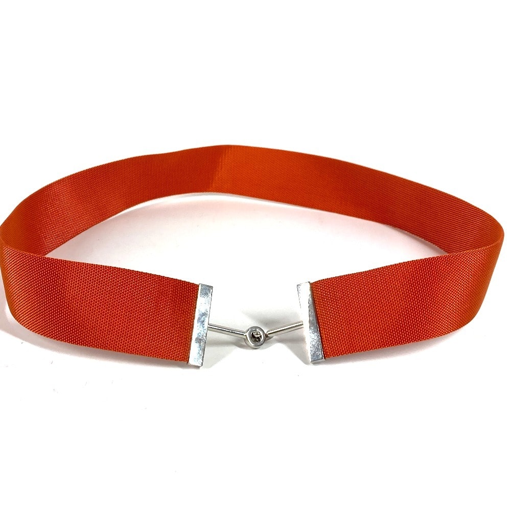 エルメス HERMES ロゴ H アクセサリー ベルト キャンバス I□刻 オレンジ