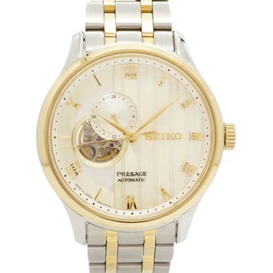 【6wdd0309】セイコー プレザージュ ジャパニーズガーデン SARY238/4R39-00W0 ゴールド文字盤【中古】腕時計 メンズ