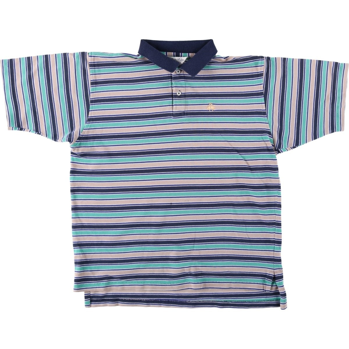 古着 ブルックスブラザーズ Brooks Brothers Golden Fleece マルチボーダー 半袖 ボーダー ポロシャツ USA製 メンズL相当/eaa644658