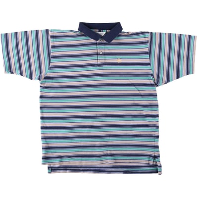 古着 ブルックスブラザーズ Brooks Brothers Golden Fleece マルチボーダー 半袖 ボーダー ポロシャツ USA製 メンズL相当/eaa644658