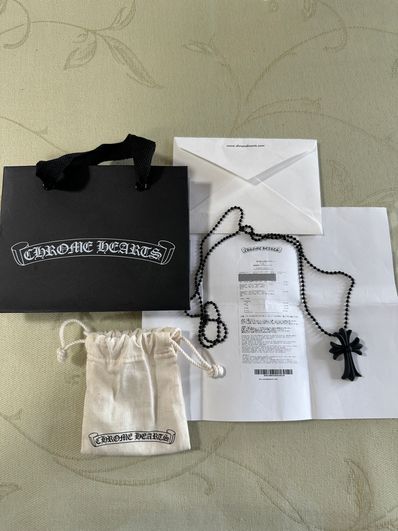 Chrome Hearts Rubber Small CH Cross Silicon Necklace "Black"
