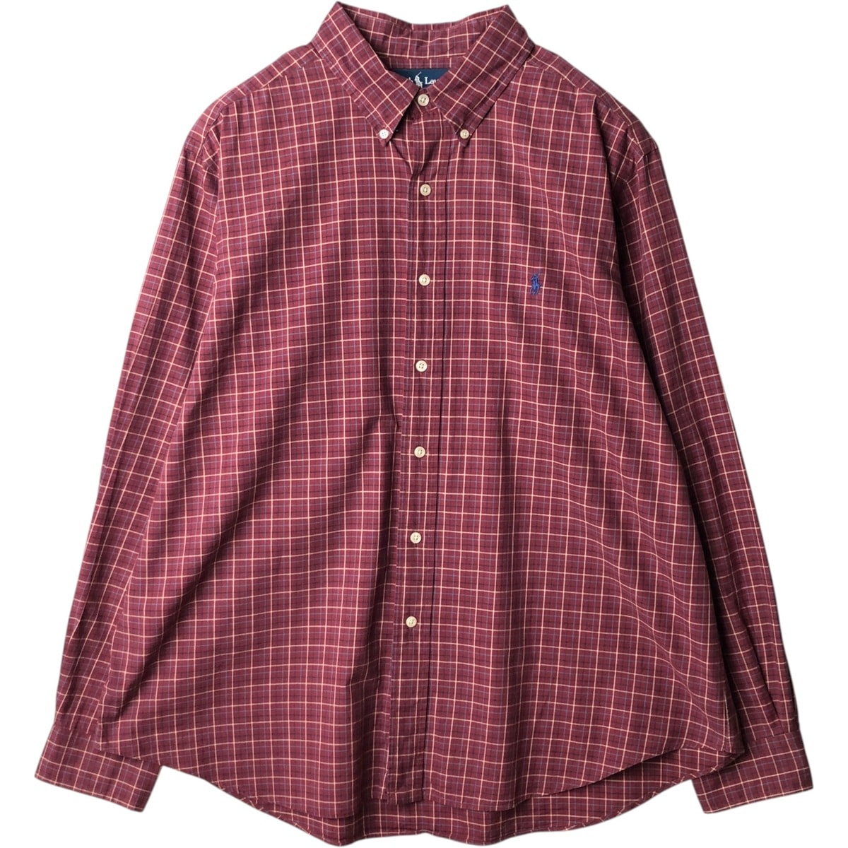 古着 ラルフローレン Ralph Lauren CLASSIC FIT クラシックフィット 長袖 ボタンダウンチェックシャツ メンズXL相当/eaa634809