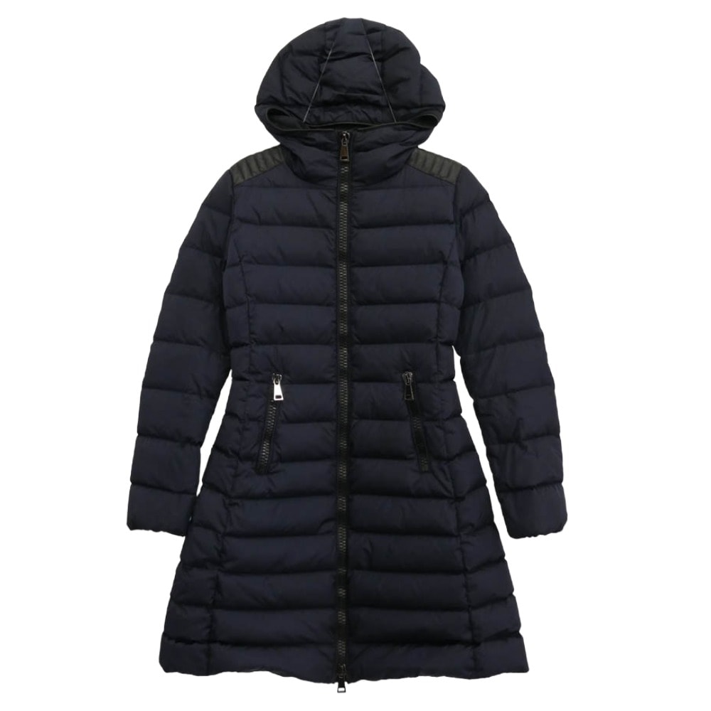 MONCLER モンクレール ダウンジャケット E20934937085 TALEV GIUBBOTTO タレヴ 肩レザー切替 ダウン コート ジャケット ネイビー系【中古】