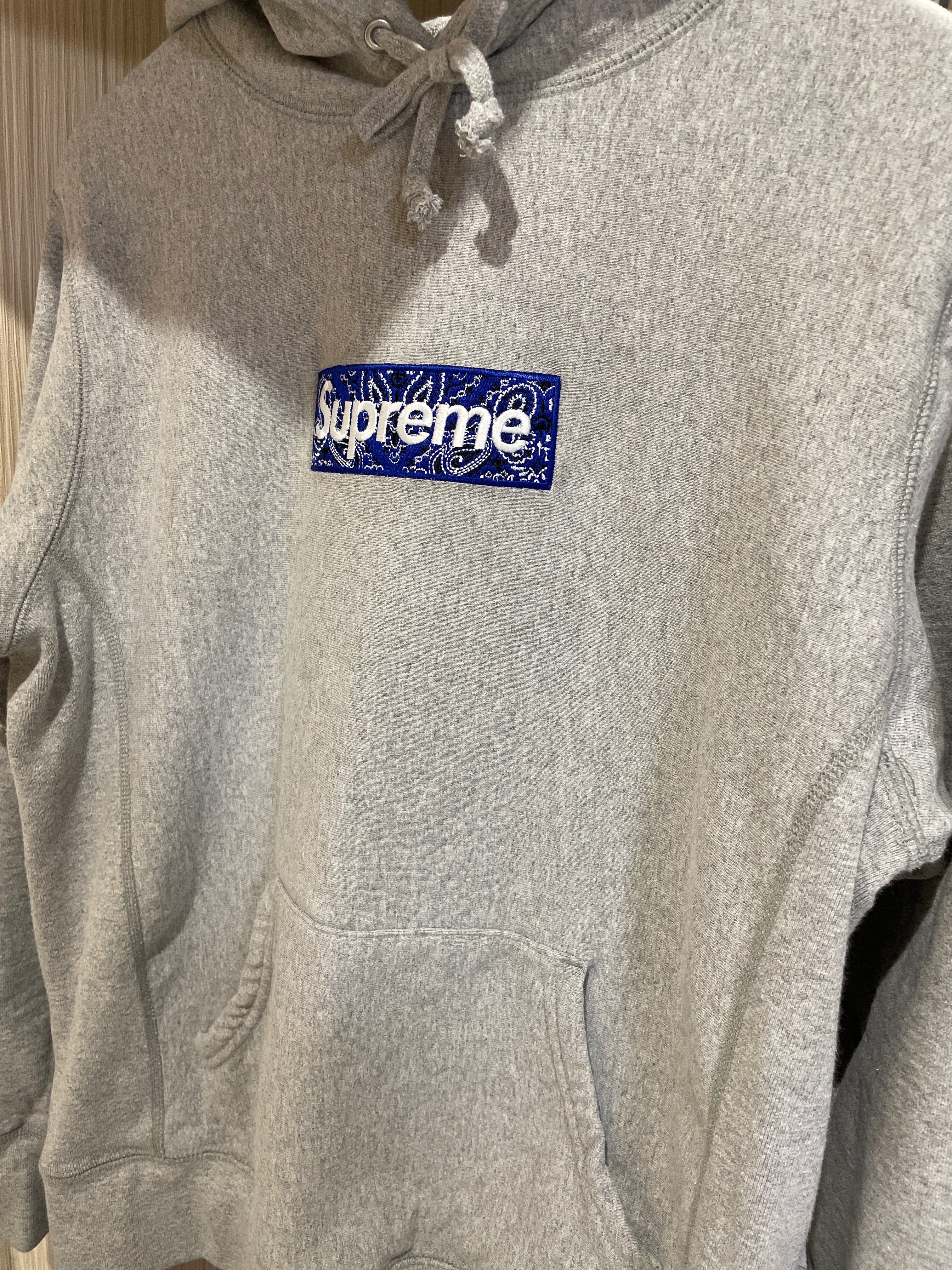 Supreme Bandana Box Logo Hooded Sweatshirt "Grey"