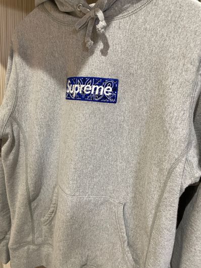 Supreme Bandana Box Logo Hooded Sweatshirt "Grey"