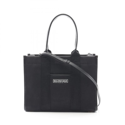 バレンシアガ BALENCIAGA HARDWARE TOTE S トートバッグ バッグ キャンバス レザー レディース ブラック系 671402 【中古】
