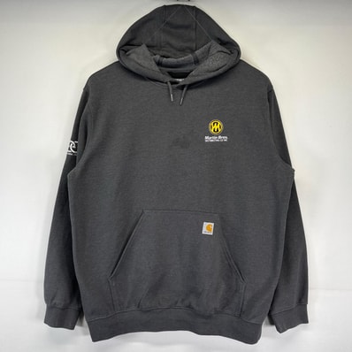 古着 カーハート Carhartt パーカー 大きいサイズ 企業刺繍ロゴ ワーク フーディー プルオーバー XL グレー系 メンズ