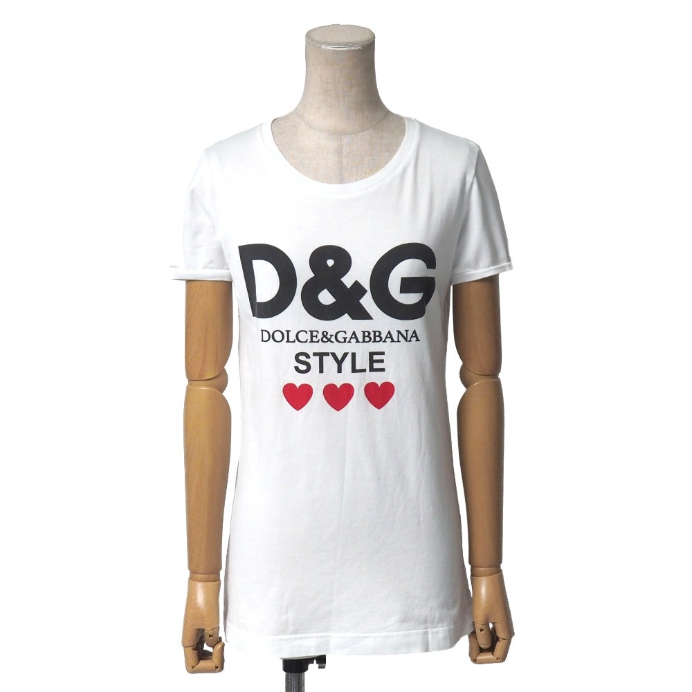 DOLCE&GABBANA ドルチェアンドガッバーナ 半袖Tシャツ サイズ36 クルーネック ロゴ ブランド古着【中古】20260313/RA8404