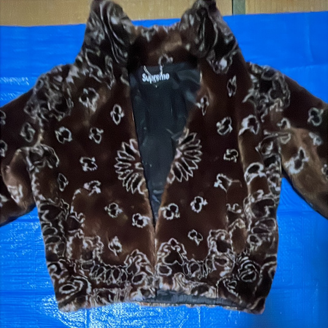 Supreme Bandana Faux Fur Bomber Jacket "Brown"