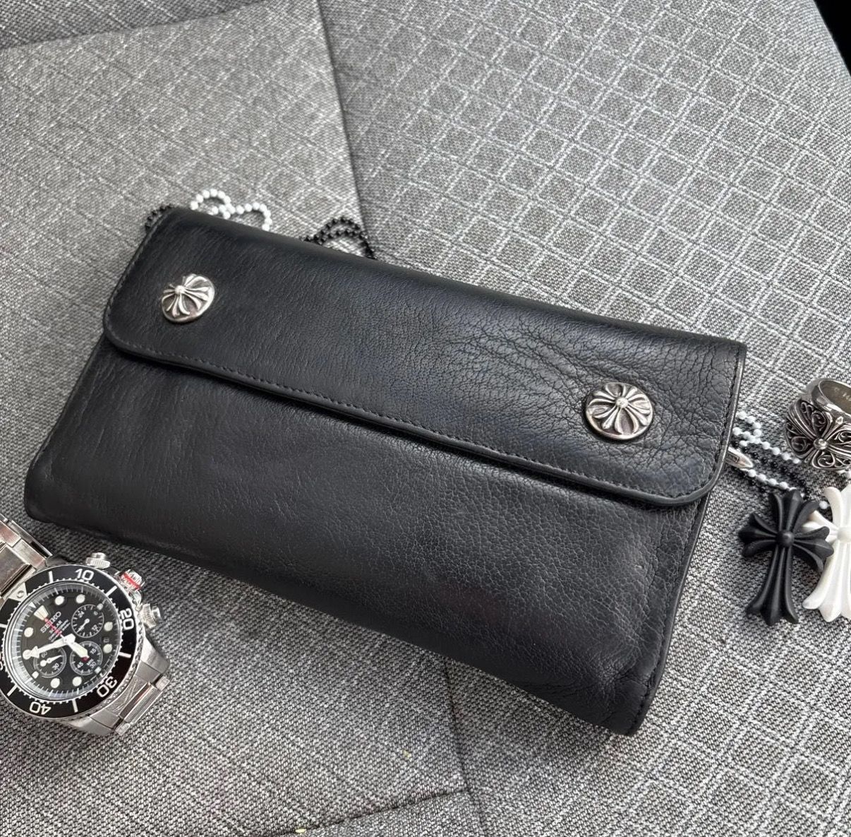 美品！クロムハーツ ウェーブクロスウォレット 財布