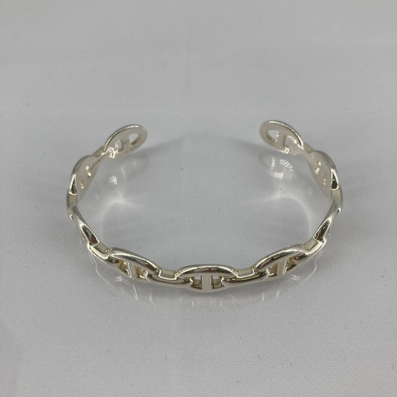 Hermes Chaine D'ancre Enchainee Bracelet Bangle "Silver"