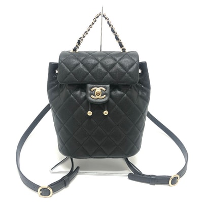シャネル CHANEL キルティング ココマーク AS4058 マトラッセ CC ロゴ チェーン カバン バックパック リュックサック キャビアスキン ブラック 未使用