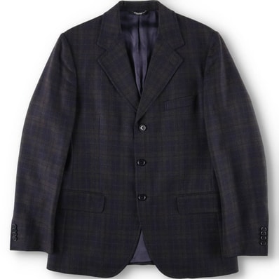 古着 90年代 ドルチェアンドガッバーナ DOLCE&GABBANA チェック柄 カシミア混 ウールテーラードジャケット イタリア製 メンズM相当/daa000387