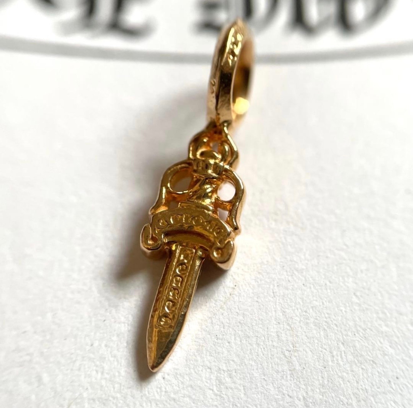Chrome Hearts 22K #A Stack Charm Dagger V2 "Gold"