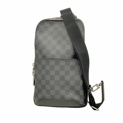 【6dc3083-k】ルイヴィトン ボディバッグ ダミエ・グラフィット アヴェニュースリングバッグ N45302 ブラック グレー【中古】メンズ