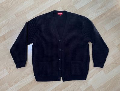 Supreme Waffle Knit Cardigan "Black"