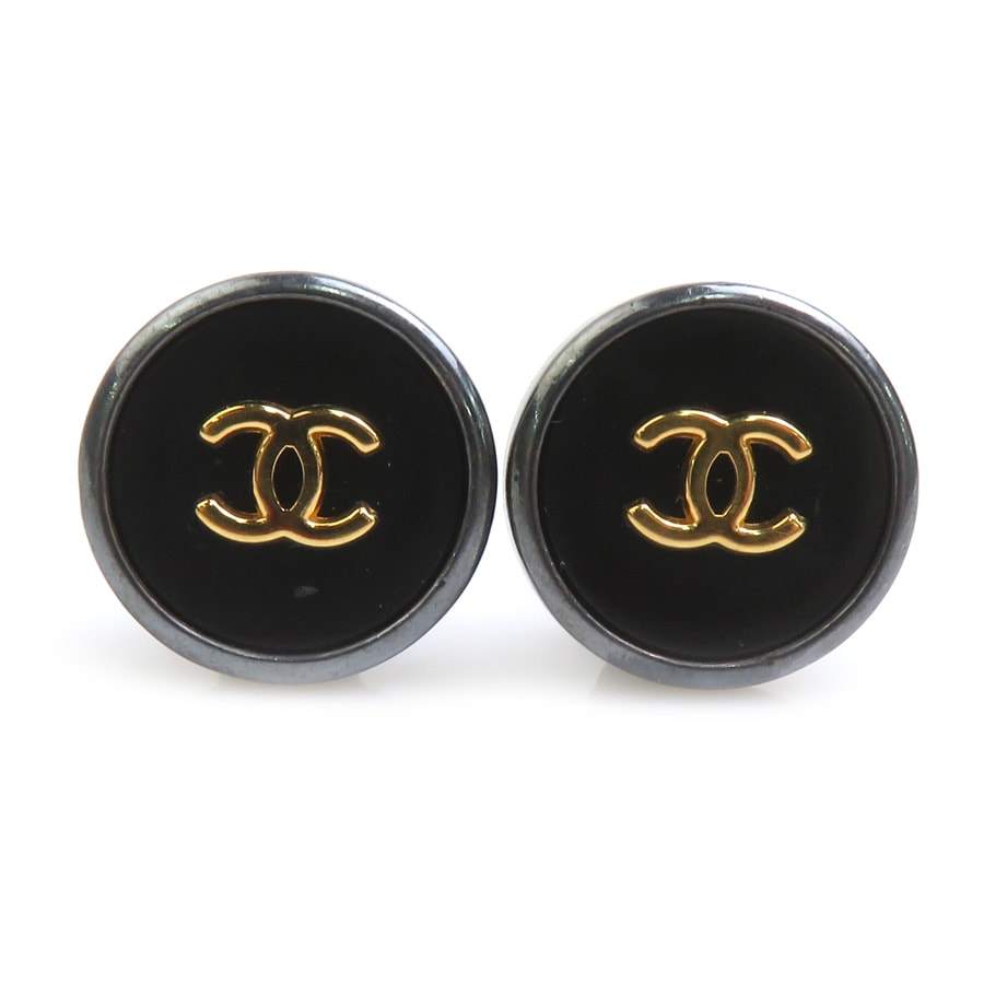 シャネル CHANEL イヤリング ココマーク メタル/プラスチック ガンメタル/ブラック/ゴールド レディース【中古】 e62007i