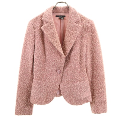 ZARA BASIC ザラベーシック ブークレ テーラードジャケット USA6 ピンク系