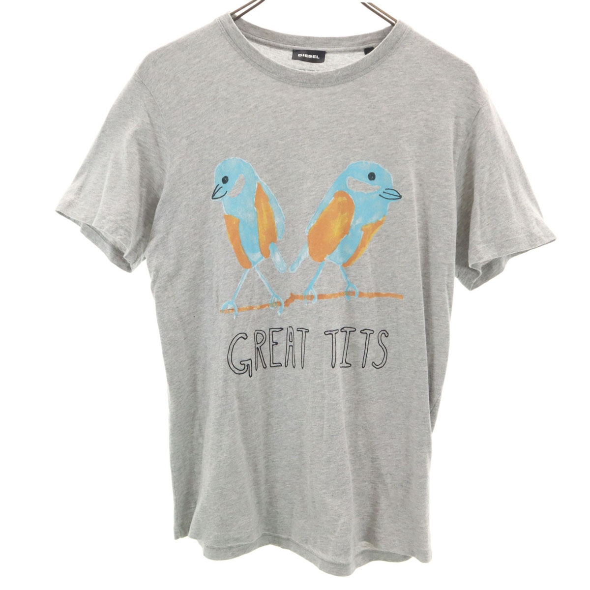DIESEL ディーゼル ブルガリア製 GREAT TITS 半袖 Tシャツ S グレー