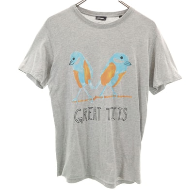 DIESEL ディーゼル ブルガリア製 GREAT TITS 半袖 Tシャツ S グレー