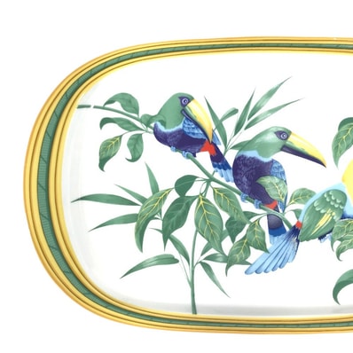 エルメス HERMES トゥカン 鳥 バード プレート 食器 大皿 キッチン用品 テーブルウェア お皿 陶器 マルチカラー 美品