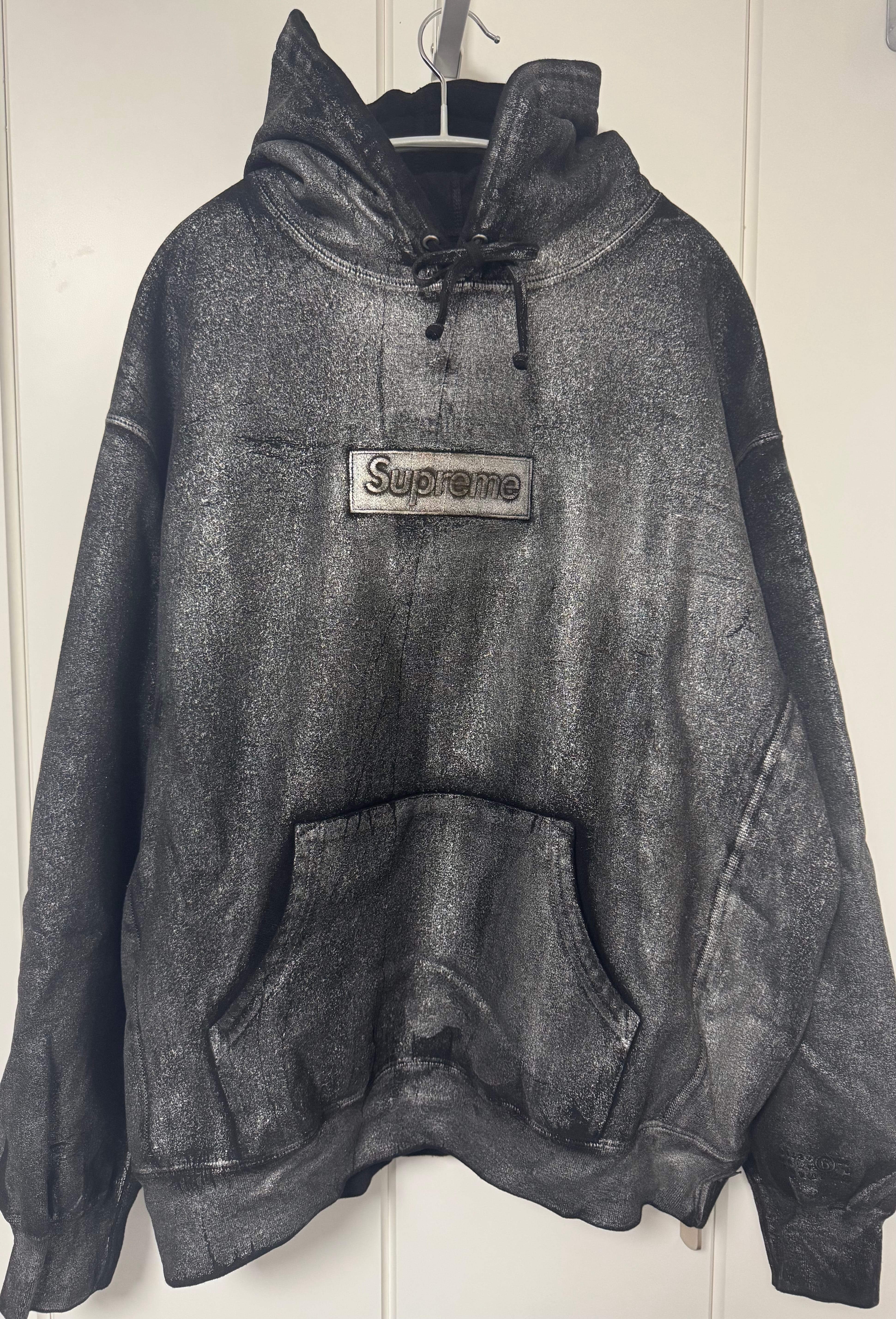 Supreme x MM6 Maison Margiela Foil Box Logo Hooded Sweatshirt "Black"