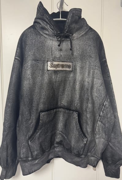 Supreme x MM6 Maison Margiela Foil Box Logo Hooded Sweatshirt "Black"
