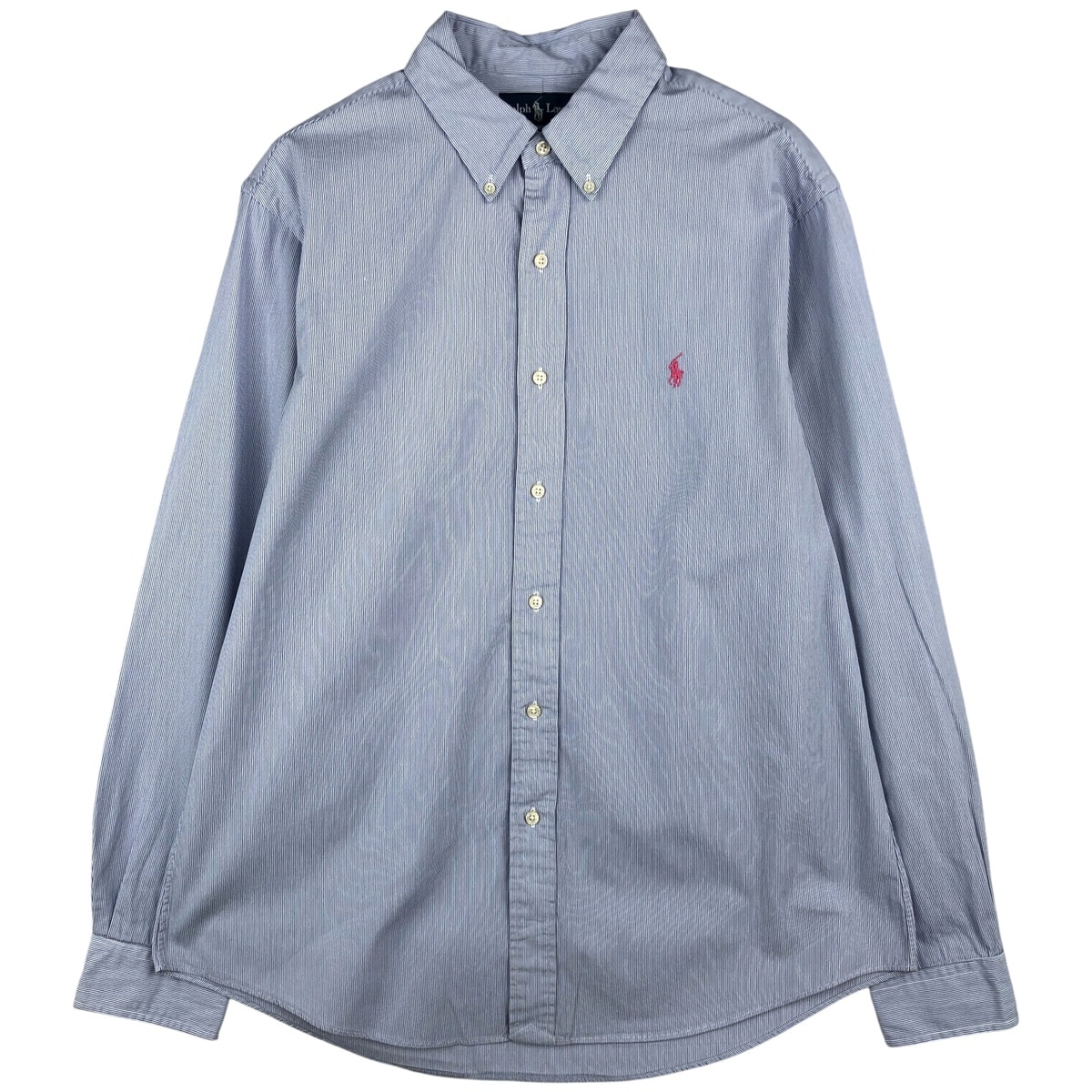 古着 ラルフローレン Ralph Lauren CUSTOM FIT カスタムフィット 長袖 ボタンダウンストライプシャツ メンズL相当/eaa611708